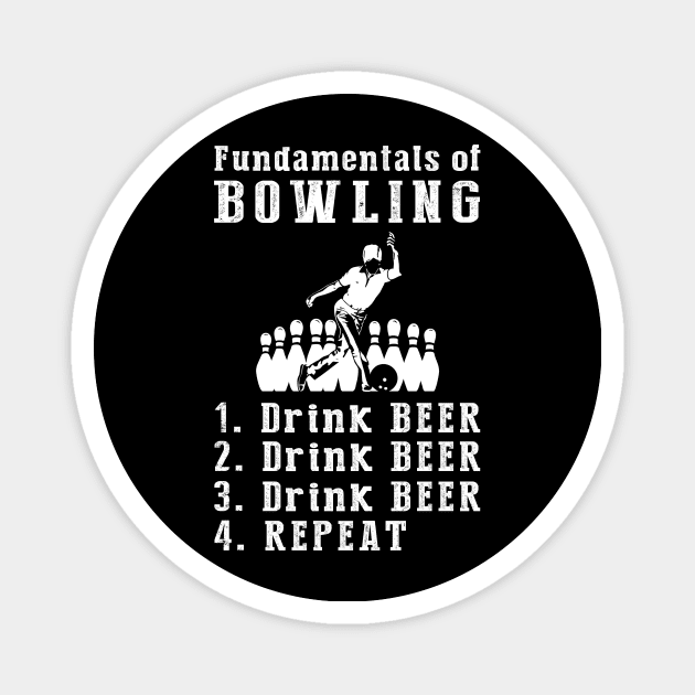 Bowling & Beer: Strikes and Sips Tee Magnet by MKGift
